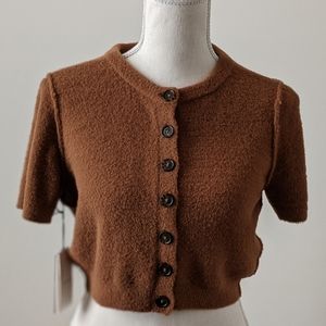 🧸 Soft teddy cropped cardigan